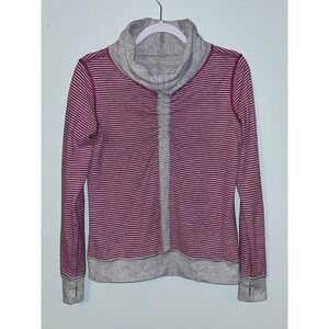 Lululemon‎ Womens “In a Cinch” Cowl Neck Sweatshirt Reversible Pink Gray Size 6